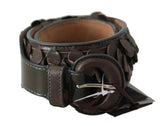 Ermanno Scervino Dark Brown Leather Round Buckle Waist Belt -   -  Ermanno Scervino.